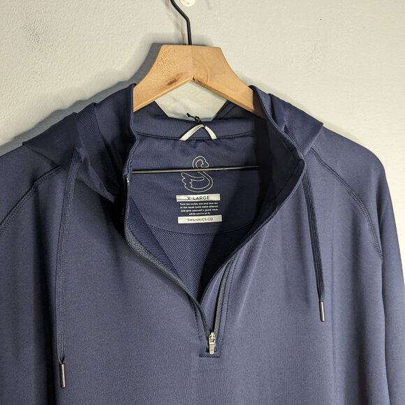 New Swannies Vandyke Mens XL Navy Blue Lightweight Performance Zip Golf Hoodie - Picture 7 of 8